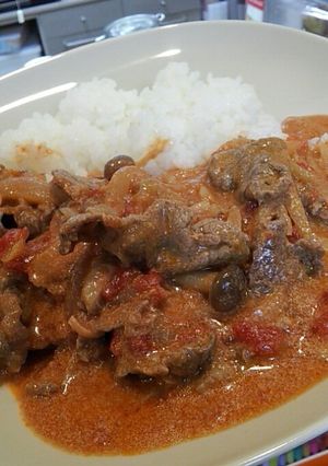 牛肉とゴボウのストロガノフ風-レシピのメイン写真