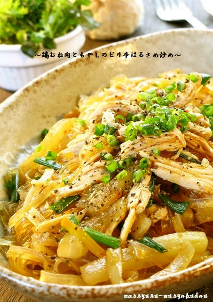 ■鶏むね肉ともやしのピリ辛はるさめ炒め■-レシピのメイン写真