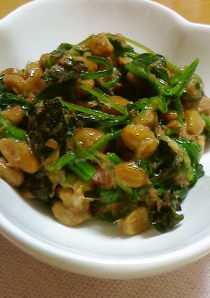 ほうれん草の梅かつお納豆和え-レシピのメイン写真