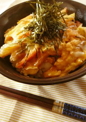卵とじ天丼♥天ぷらリメイクにも-レシピのメイン写真