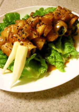　野菜の肉巻き♪　リンゴだれ-レシピのメイン写真