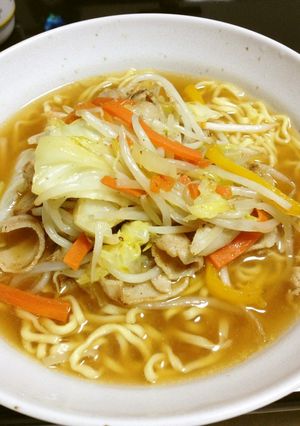 ノンオイル。袋麺用の肉野菜炒め-レシピのメイン写真