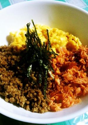 我が家の三色丼-レシピのメイン写真