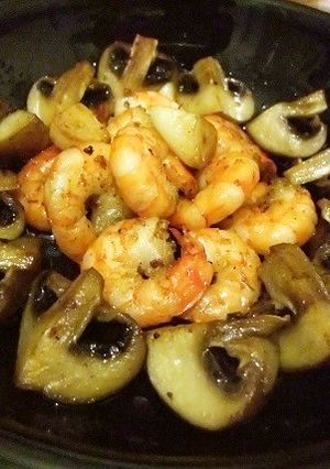 エビとキノコの簡単オリーブオイル焼き-レシピのメイン写真