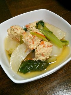 かぶと鶏だんごの煮物-レシピのメイン写真