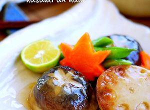 市販鶏団子で椎茸と蓮根の肉詰め餡-レシピのメイン写真