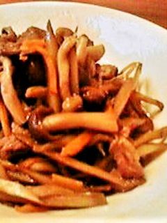 しめじと牛肉とごぼうの炒め煮-レシピのメイン写真