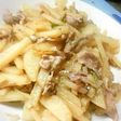 豚・ねぎ・ジャガイモの塩胡椒だけの炒め