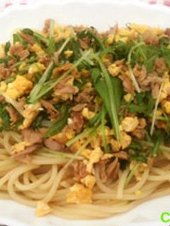 簡単*水菜とツナの和風パスタ-レシピのメイン写真