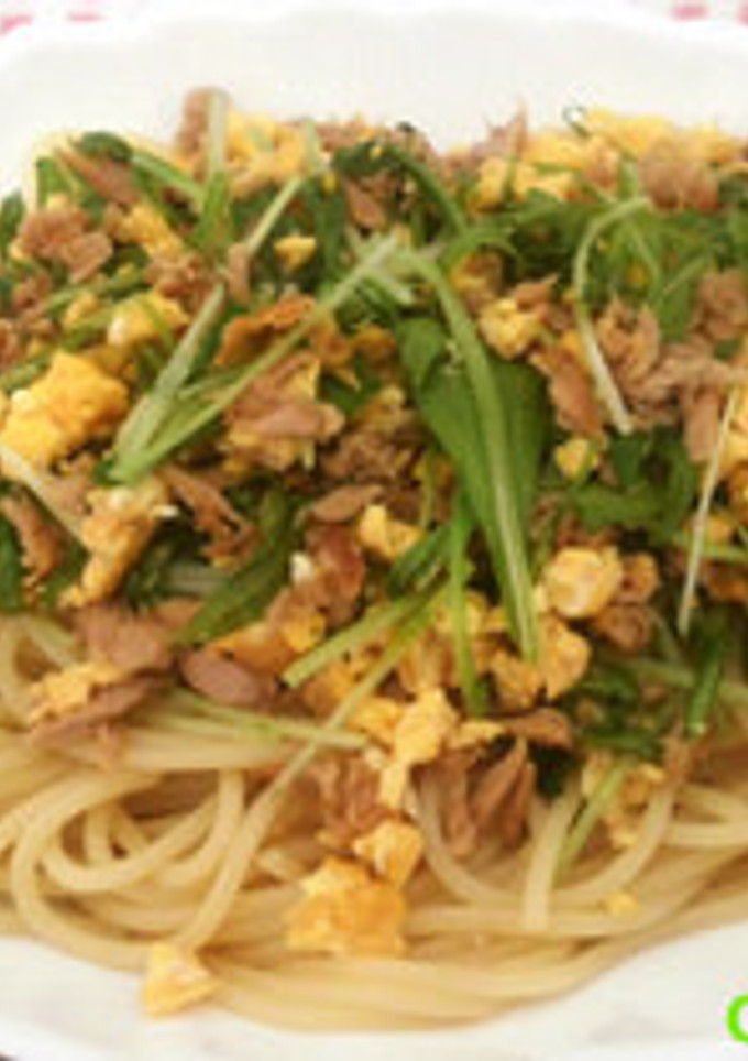 簡単＊水菜とツナの和風パスタ-レシピのメイン写真