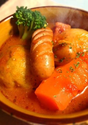 大きめ野菜の簡単トマトスープ-レシピのメイン写真