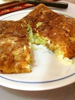 納豆キャベツお好み焼き風オムレツ-レシピのメイン写真