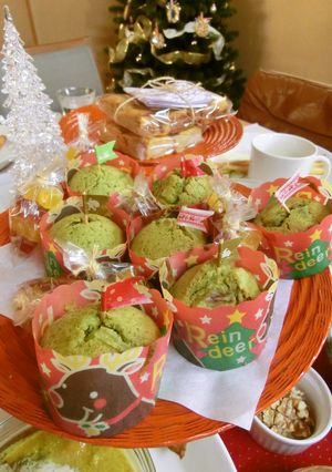 さつまいもと抹茶ｄｅクリスマスマフィン-レシピのメイン写真