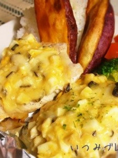 胸肉の椎茸と卵のマヨチーズ蒸し焼き-レシピのメイン写真