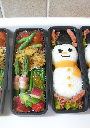 雪だるまおにぎり☆クリスマスキャラ弁-レシピのメイン写真
