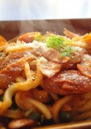 簡単◆うどんでナポリタン◆時短-レシピのメイン写真