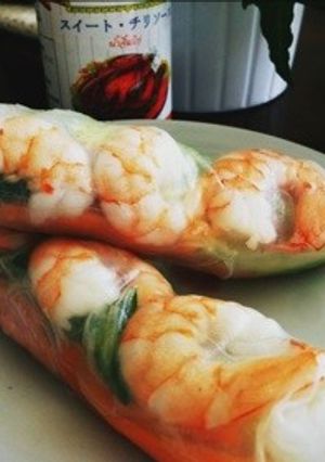 海老と蒸し鶏の生春巻き♪-レシピのメイン写真