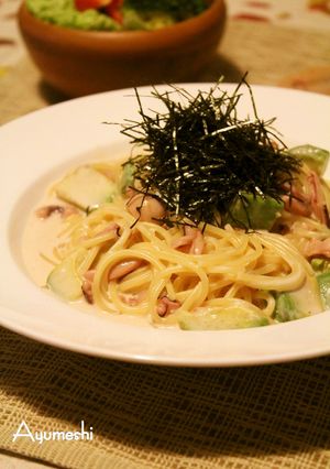 塩辛とアボカドのクリームスパゲッティ-レシピのメイン写真