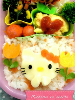 キャラ弁♡チーズで簡単キティーちゃん♡-レシピのメイン写真