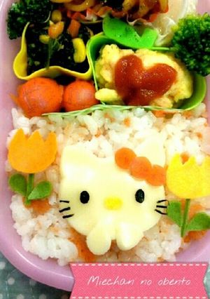 キャラ弁♡ﾁｰｽﾞで簡単キティーちゃん♡-レシピのメイン写真
