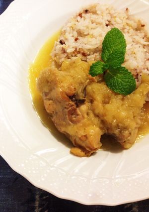 鶏モモ肉と玉ねぎのサフラン煮-レシピのメイン写真