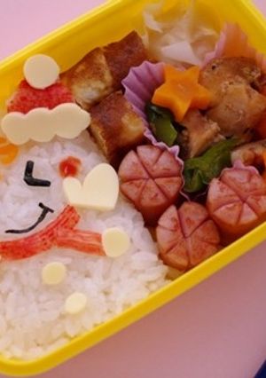 詰めるだけクリスマスゆきだるまキャラ弁当-レシピのメイン写真