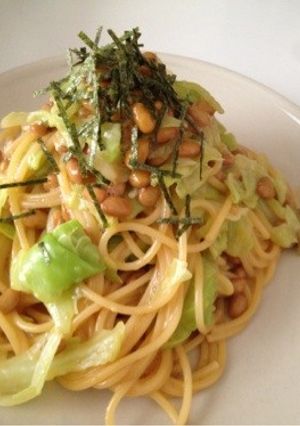 簡単美味！ヘルシー納豆キャベツパスタ☆-レシピのメイン写真