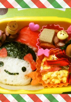 キャラ弁　サンタ帽子の女の子-レシピのメイン写真
