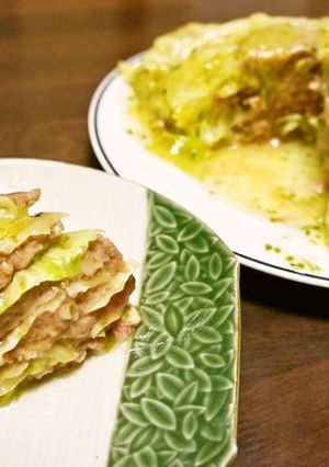 歓声あがる！挽肉とキャベツのミルフィーユ-レシピのメイン写真