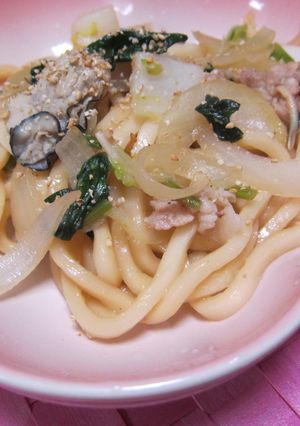 牡蠣焼うどん-レシピのメイン写真