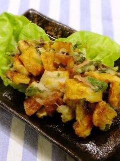 チクワと紅生姜のかき揚げ。-レシピのメイン写真