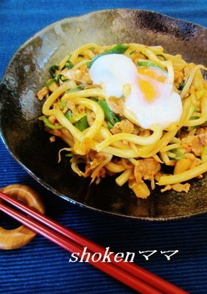 簡単　美味しい～♪キムチ焼きうどん♪-レシピのメイン写真