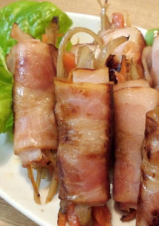 簡単♪　きんぴらゴボウのベーコン巻き-レシピのメイン写真