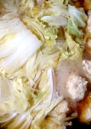 節約レシピの白菜を沢山食べる鶏団子鍋-レシピのメイン写真