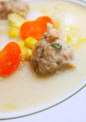 ♡白菜と鶏団子の豆乳鶏がらスープ♡-レシピのメイン写真