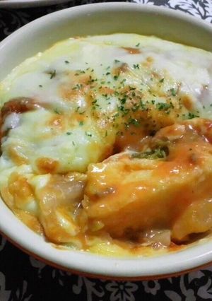 シチューの残りであつあつパングラタン♡-レシピのメイン写真