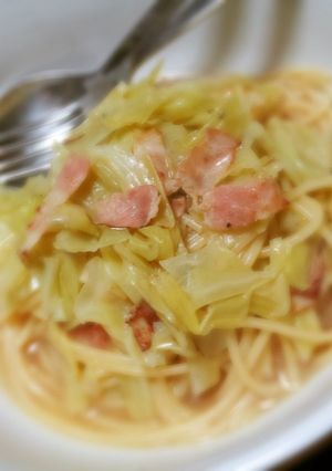 簡単！生姜香るキャベツのスープパスタ-レシピのメイン写真