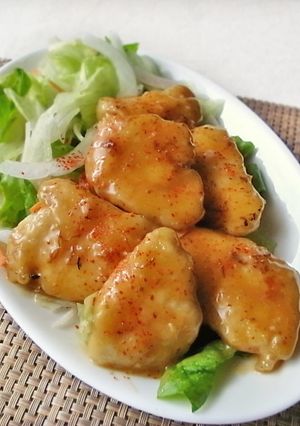 鶏胸肉がこってり旨～い♪オイマヨあえ-レシピのメイン写真