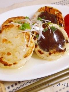 蓮根と椎茸のつくねバーグ-レシピのメイン写真