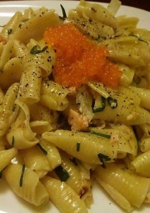 サーモン＆いくら＆ねぎのクリームパスタ-レシピのメイン写真