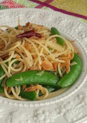 春！桜えびとスナップえんどうのパスタ-レシピのメイン写真
