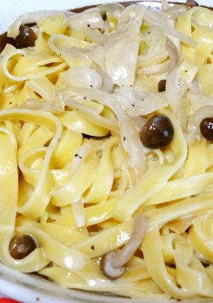 キノコとタマネギのクリームパスタ-レシピのメイン写真