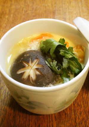 母の思い出!生しいたけと春菊の茶碗蒸し-レシピのメイン写真