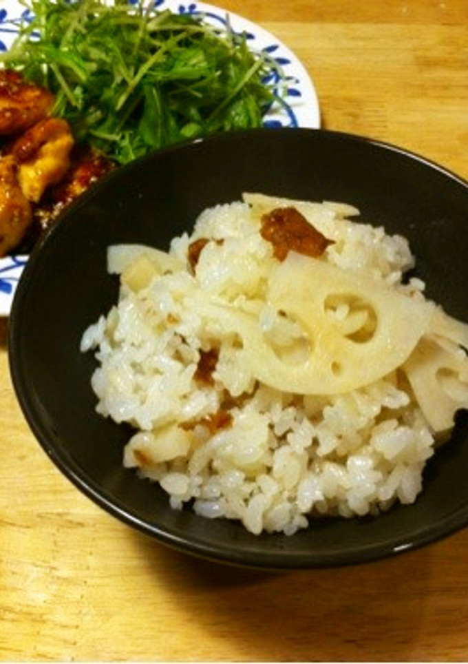 干し梅と蓮根の炊き込みごはん-レシピのメイン写真