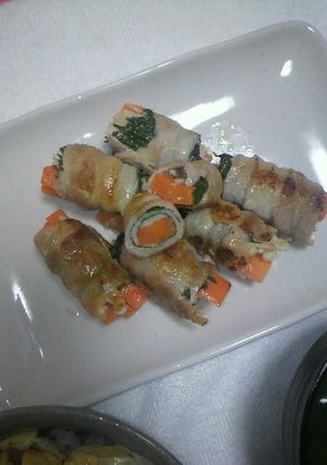 味付け塩麹のみ♪豚バラ野菜巻き-レシピのメイン写真