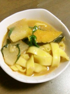 かぼちゃきしめんで、ズボラほうとう鍋-レシピのメイン写真
