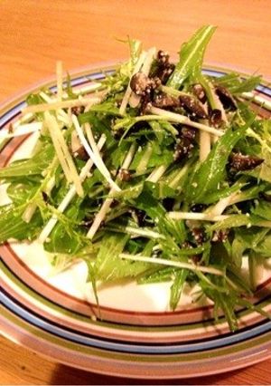 水菜とオリーブのサラダ-レシピのメイン写真