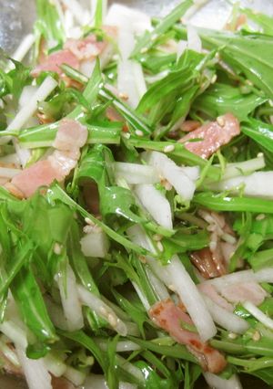 ごま油と塩のみ♪シンプル水菜大根サラダ-レシピのメイン写真