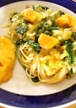 シチューのルーdeかぼちゃパスタ-レシピのメイン写真