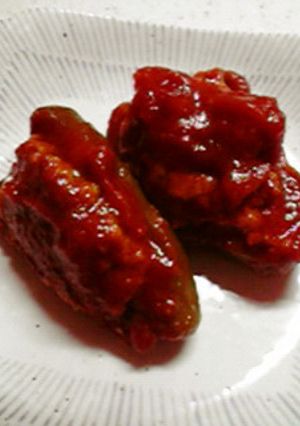うちのピーマンの肉詰め〜トマト味-レシピのメイン写真